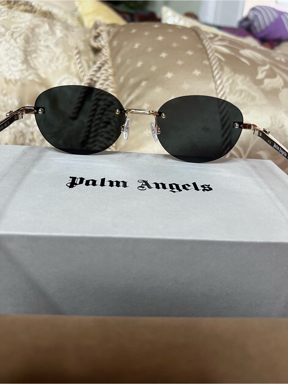 Palm Angels PERI10H Crystal 7607 Gold Sunglasses